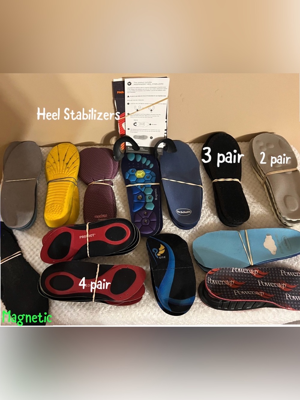 Bundle of Women’s different Style Insoles Cut to fit shoe size from 6.5 to 7.5